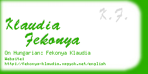 klaudia fekonya business card